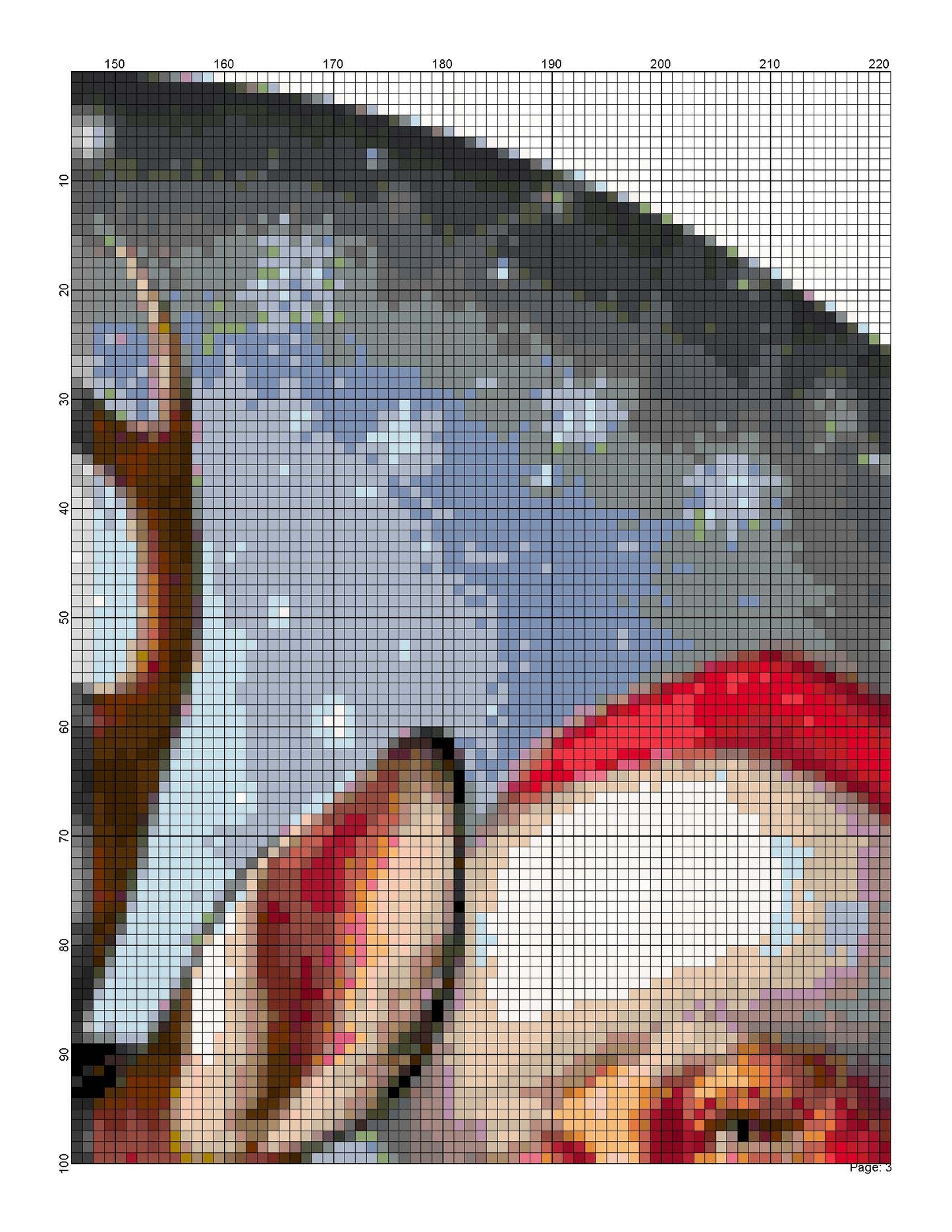 Counted Cross Stitch patterns/ Santa and his Deer/ Christmas 11