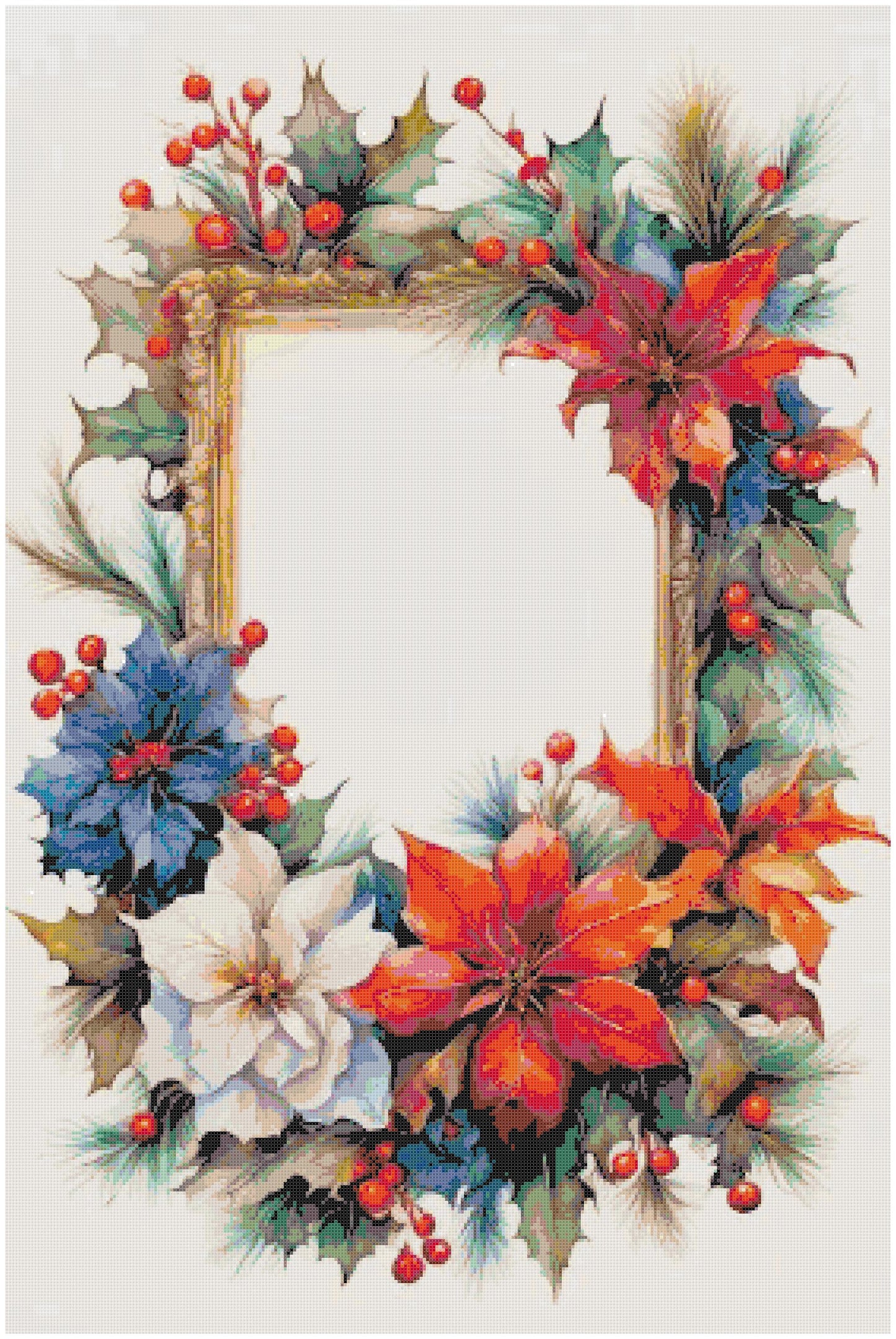 Counted Cross Stitch patterns/ Spring Flowers Frame/ Flowers 169