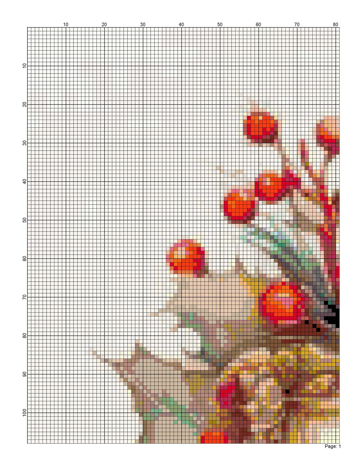 Counted Cross Stitch patterns/ Spring Flowers Frame/ Flowers 169