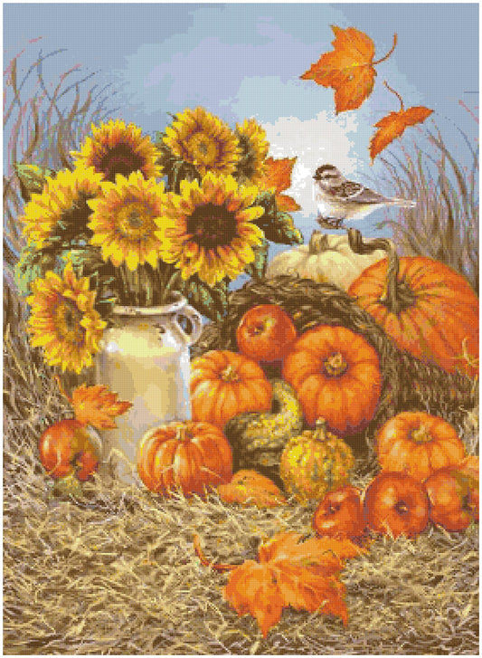 Counted Cross Stitch patterns/ Bountiful Harvest/ Flowers 154