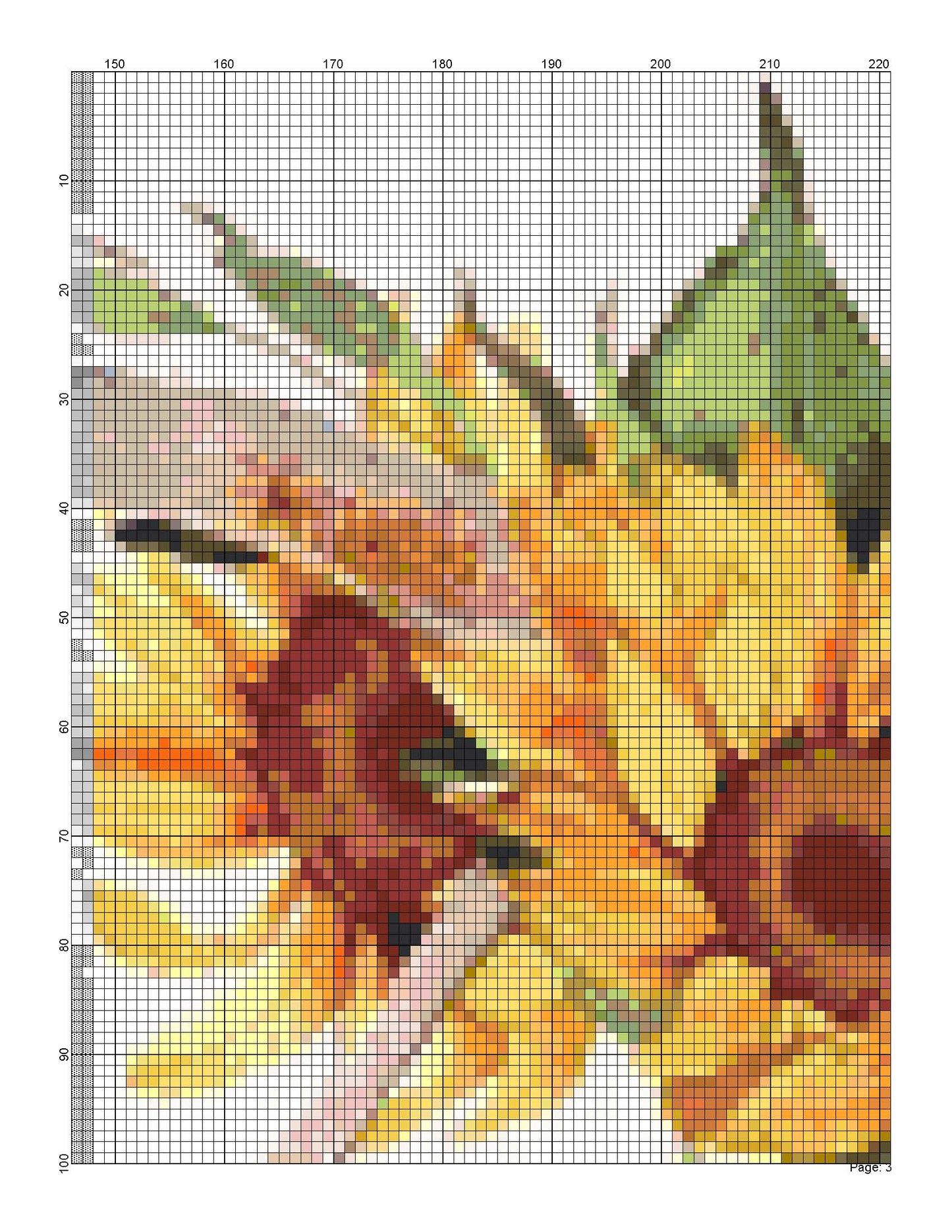 Counted Cross Stitch patterns/ SunFlowers Wheel/ Flowers 153