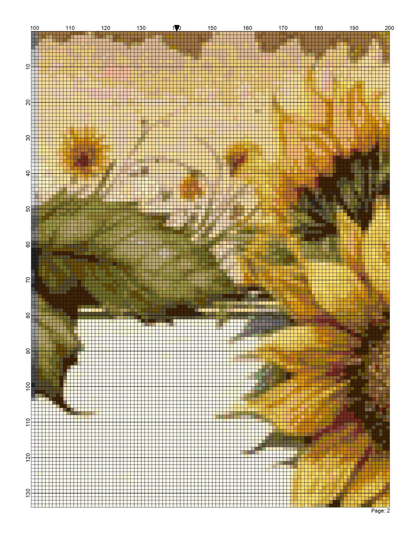 Counted Cross Stitch patterns/ Sunflowers Frame/ Flowers 148