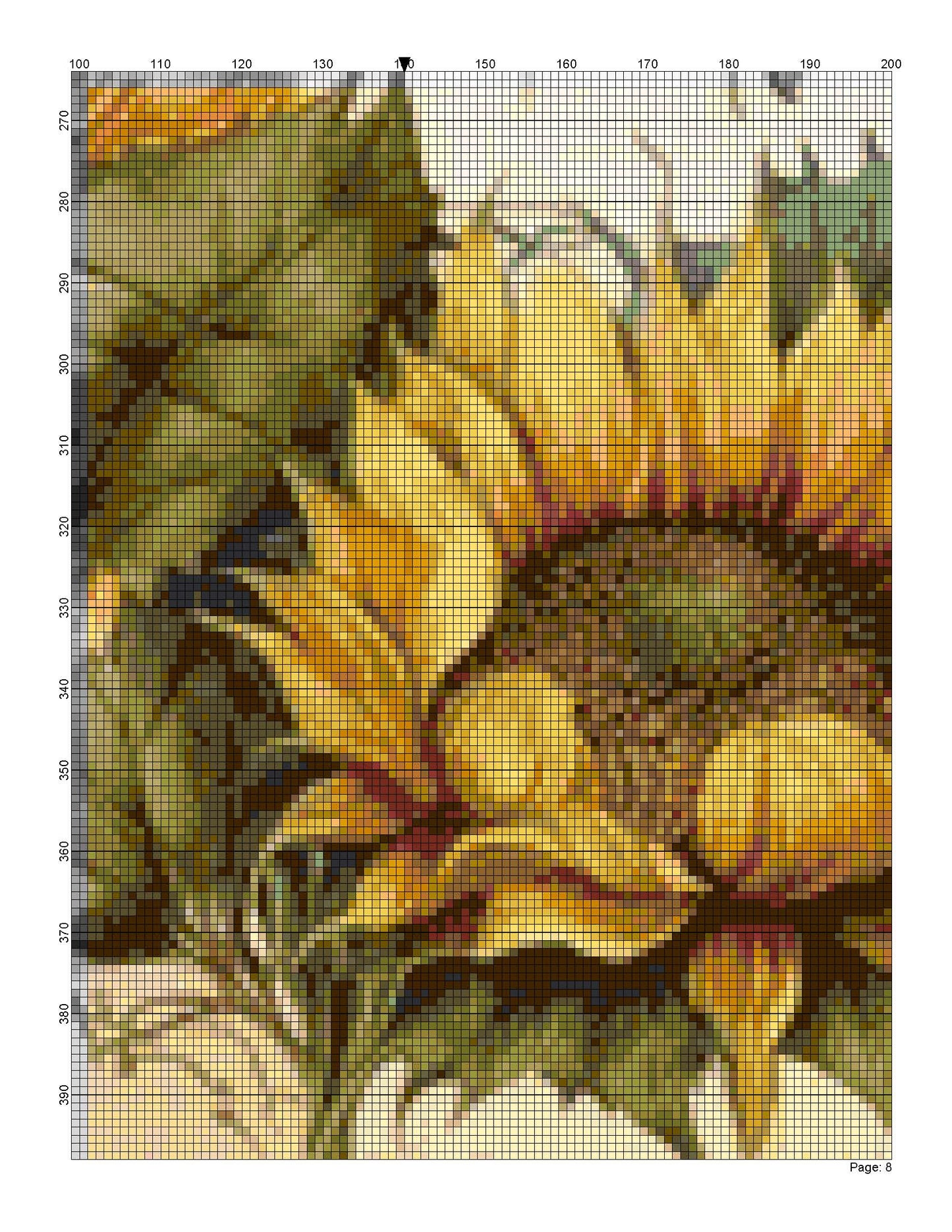 Counted Cross Stitch patterns/ Sunflowers Frame/ Flowers 148