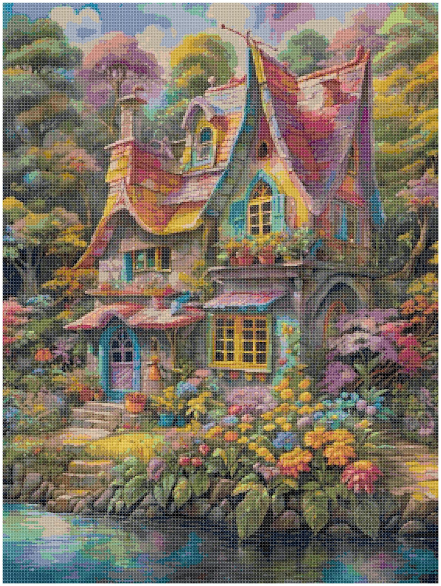 Sweet Home by the River/ Cross Stitch Patterns/ 135