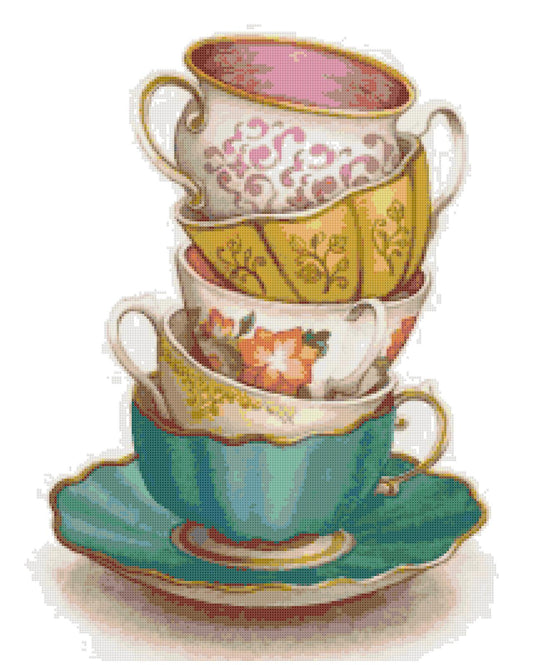 Counted Cross Stitch patterns/ Tea Cups/ Dream Home 115