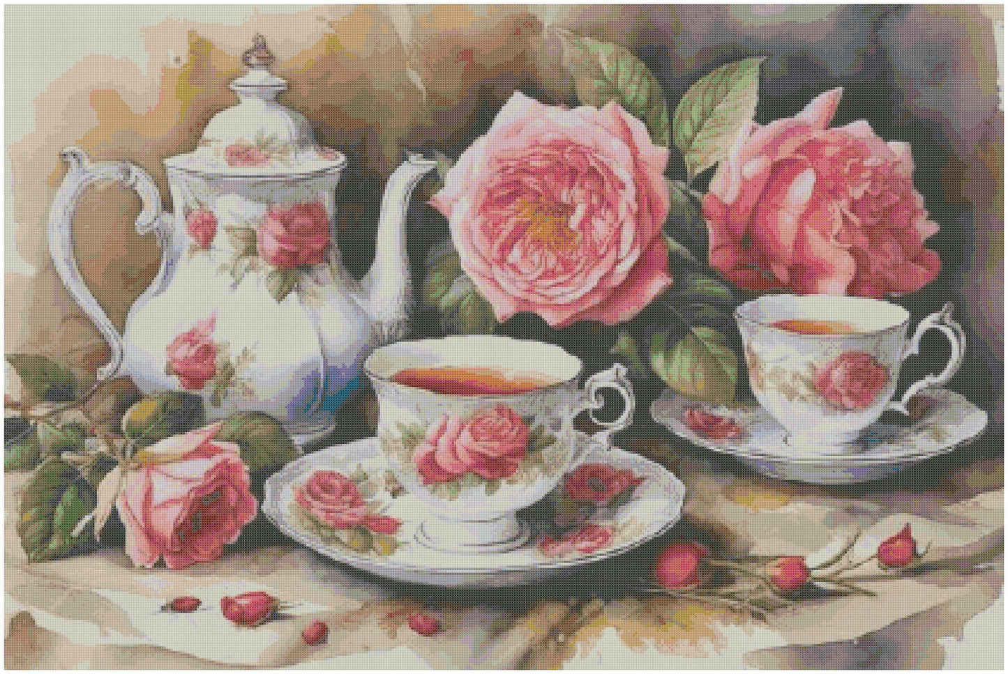 Counted Cross Stitch patterns/ Tea Party and Flowers/ Dream Home 98