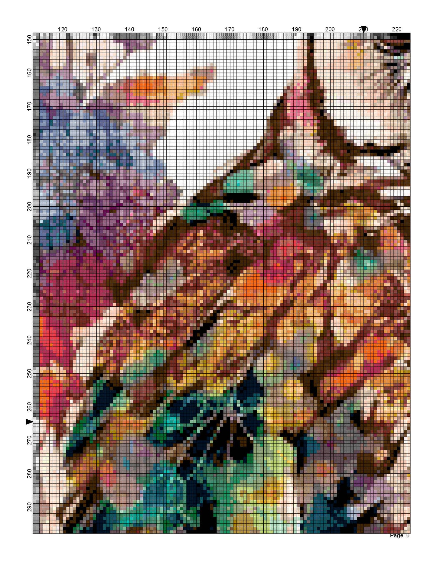 Counted Cross Stitch patterns/ Watercolor Owl and Flowers/ Animals 175