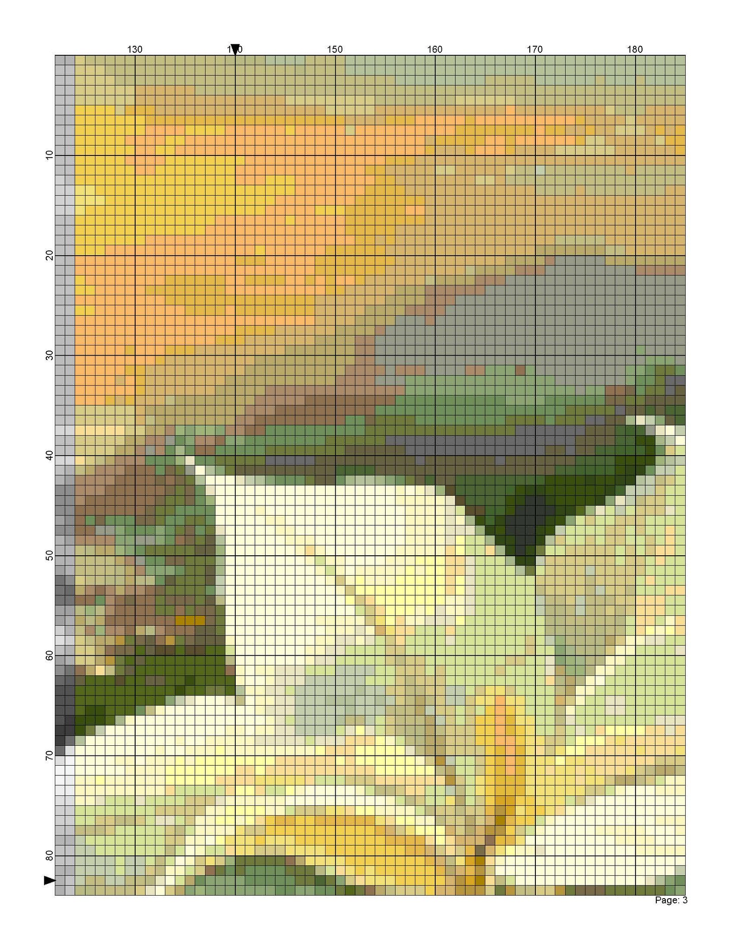 Counted Cross Stitch patterns/ White Flowers/ Nature 145