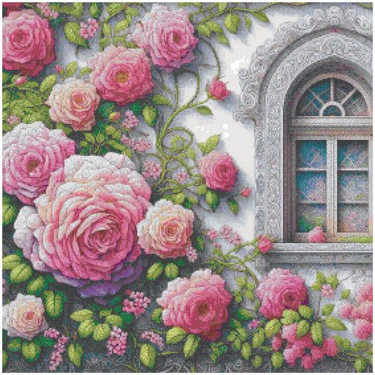 Windowsill Flowers/ Cross Stitch Patterns/ Sweet Home 143