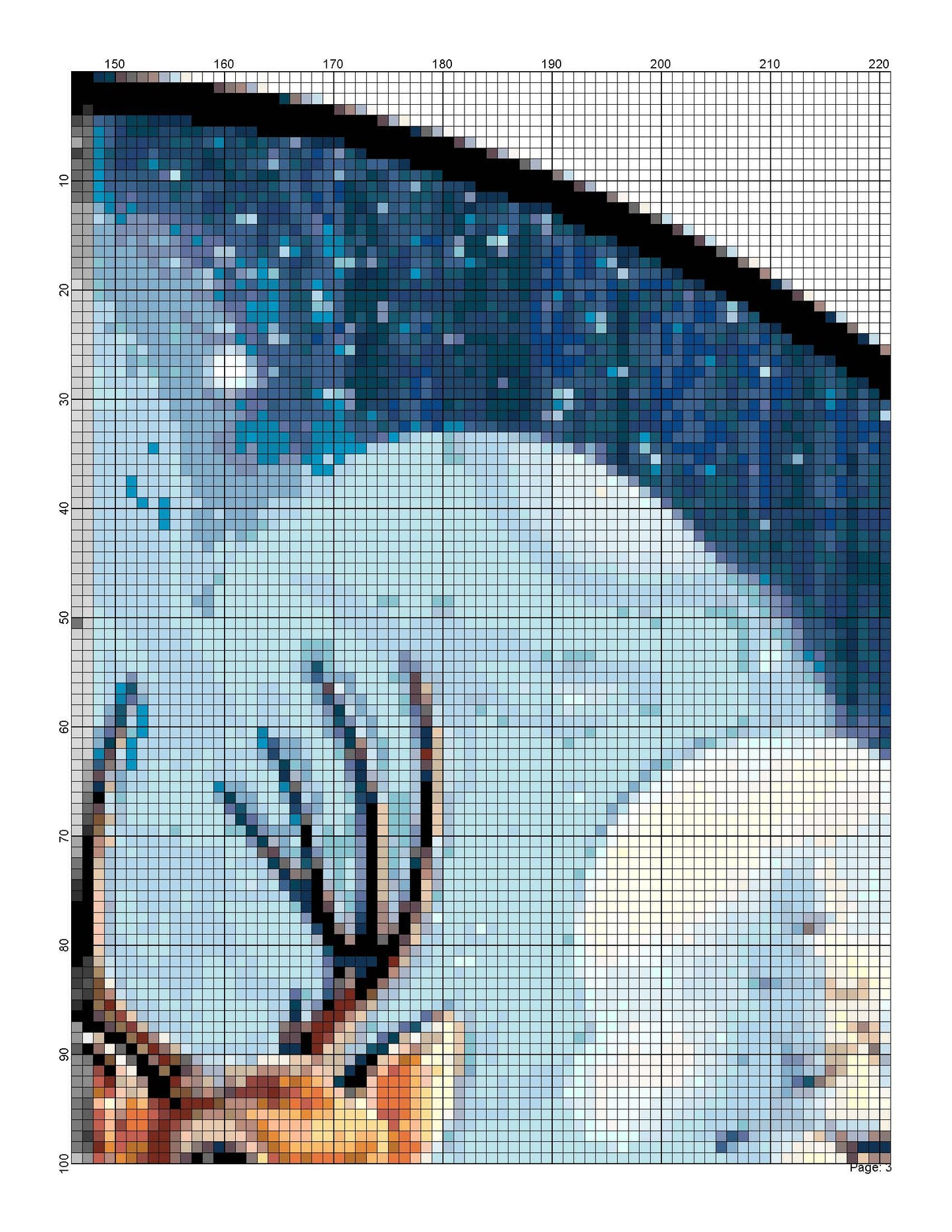 Counted Cross Stitch patterns/ Winter Deers Christmas 3