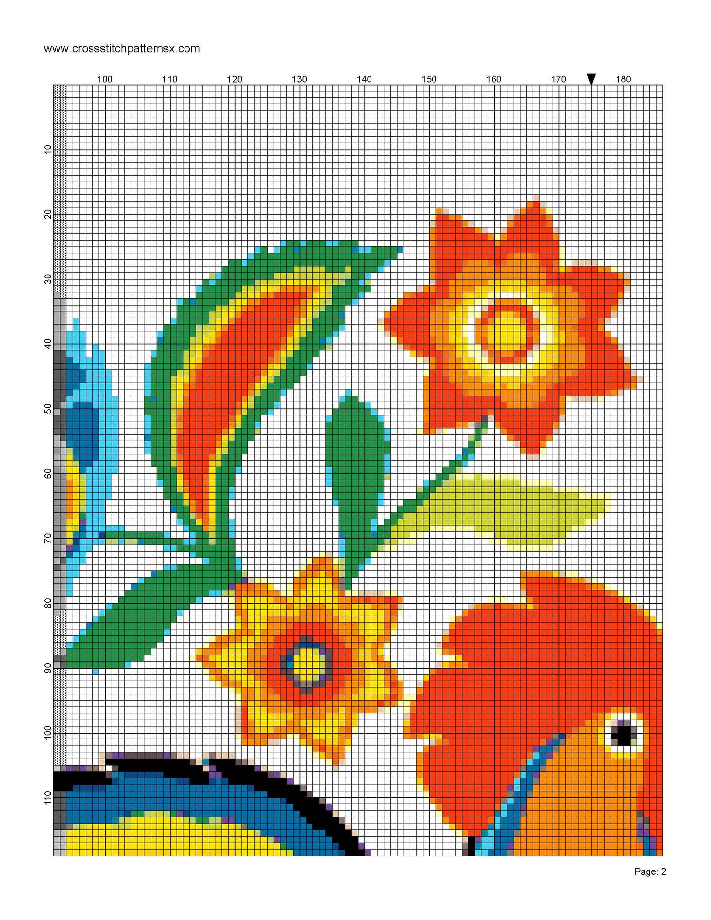 Polish floral cross stitch pattern | Wycinanki Flowers/ modern cross stitch patterns 12