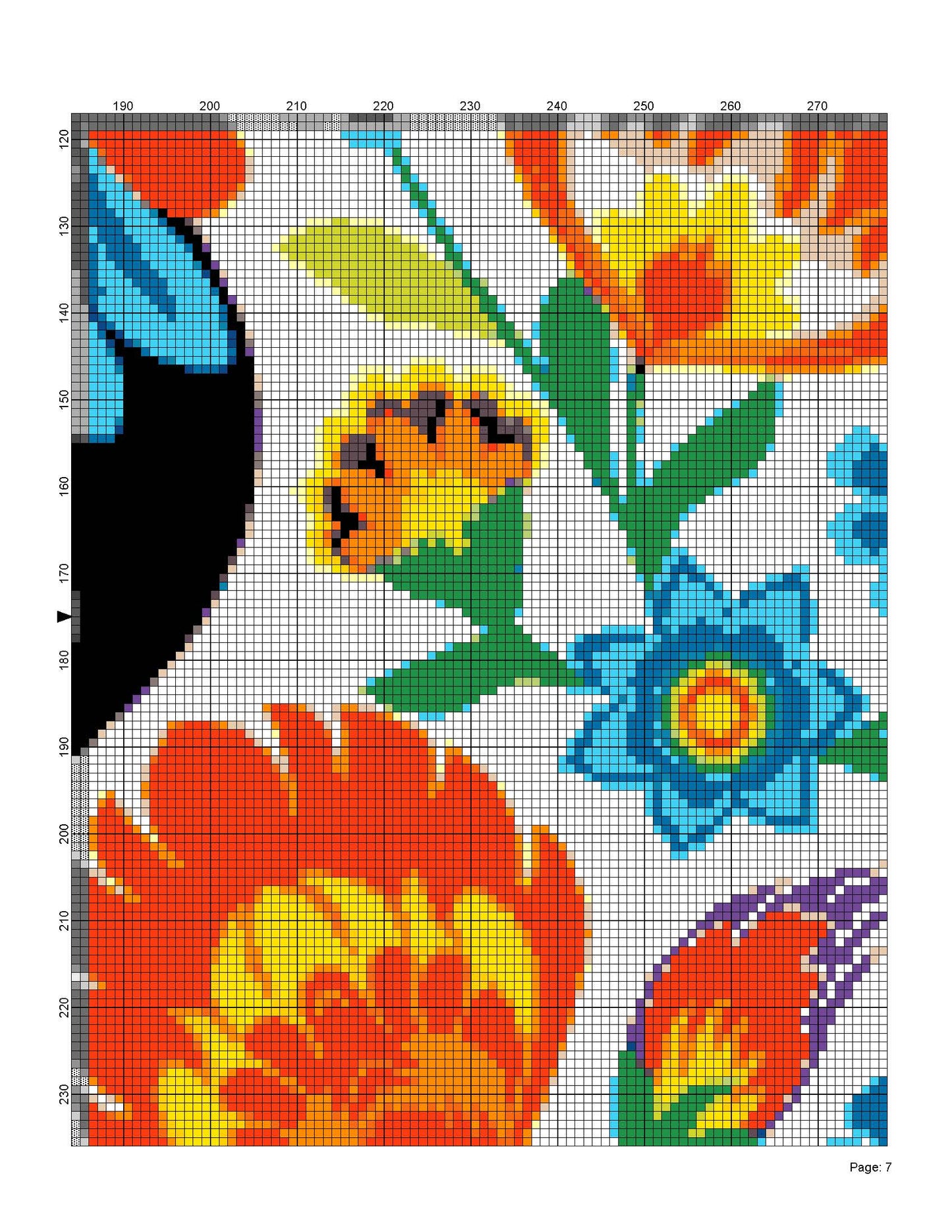 Polish floral cross stitch pattern | Wycinanki Flowers/ modern cross stitch patterns 12