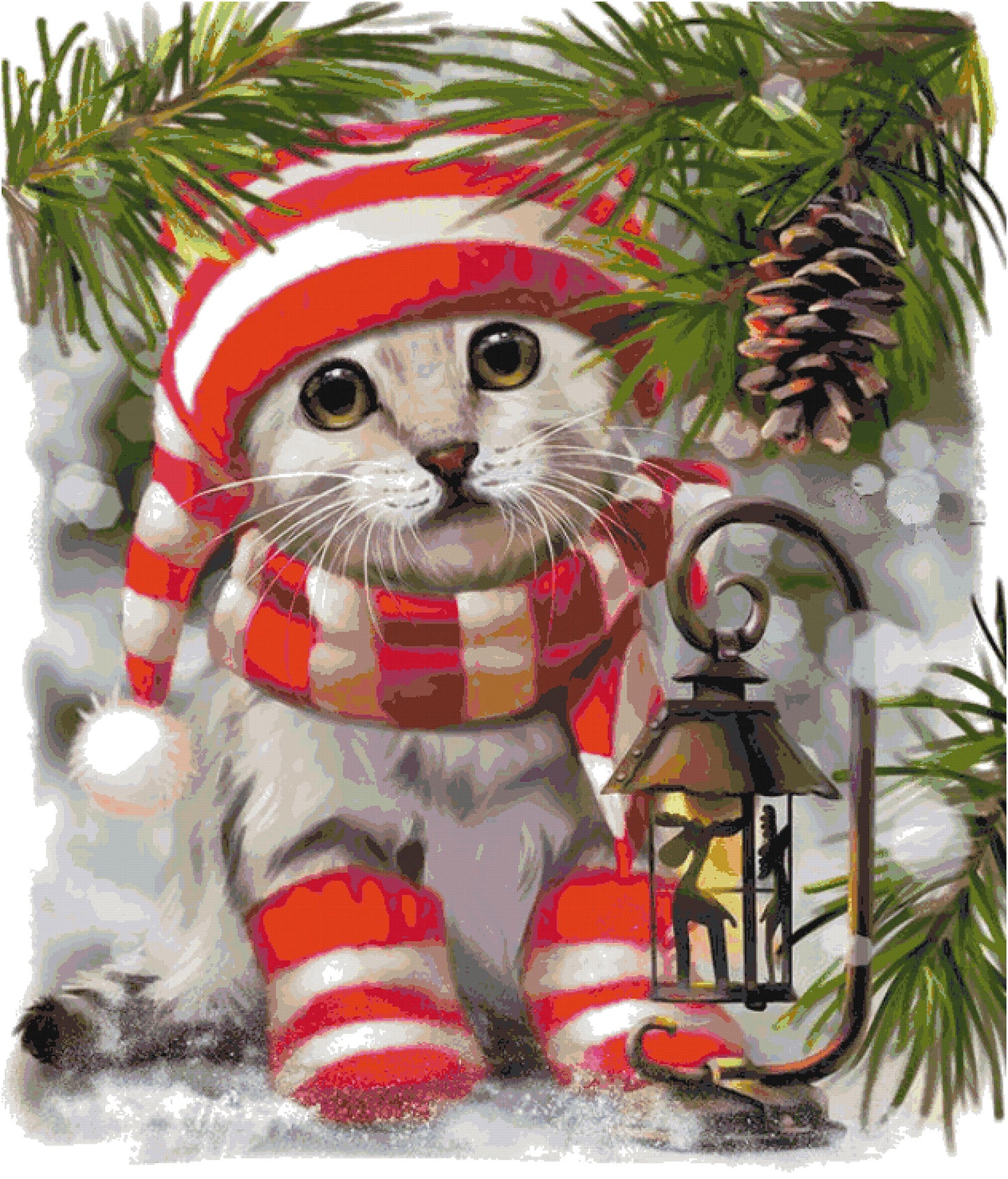 Merry Christmas Cat/ Cross Stitch patterns PDF/ Merry Christmas 41