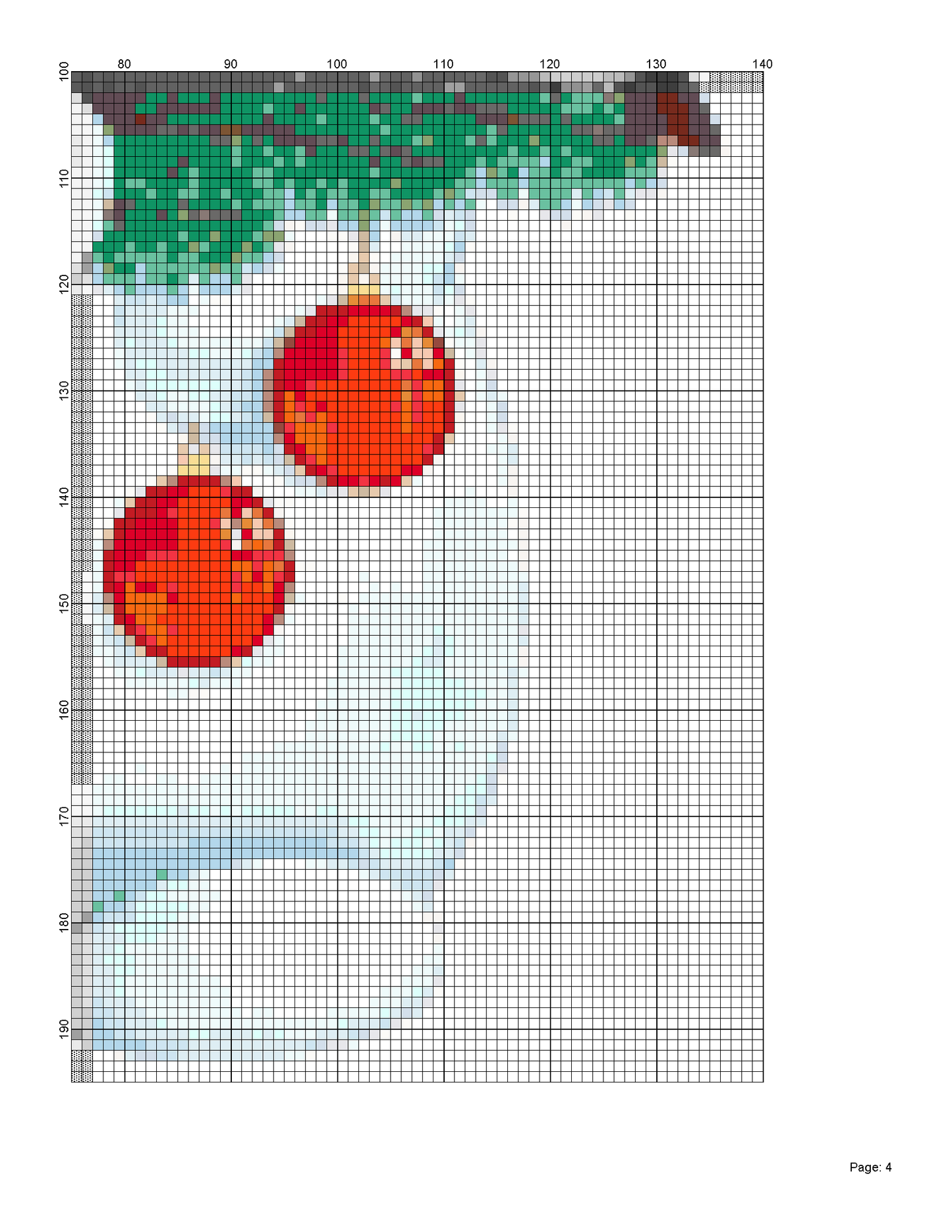 Snow man with a bird/ Counted Cross stitch Patterns